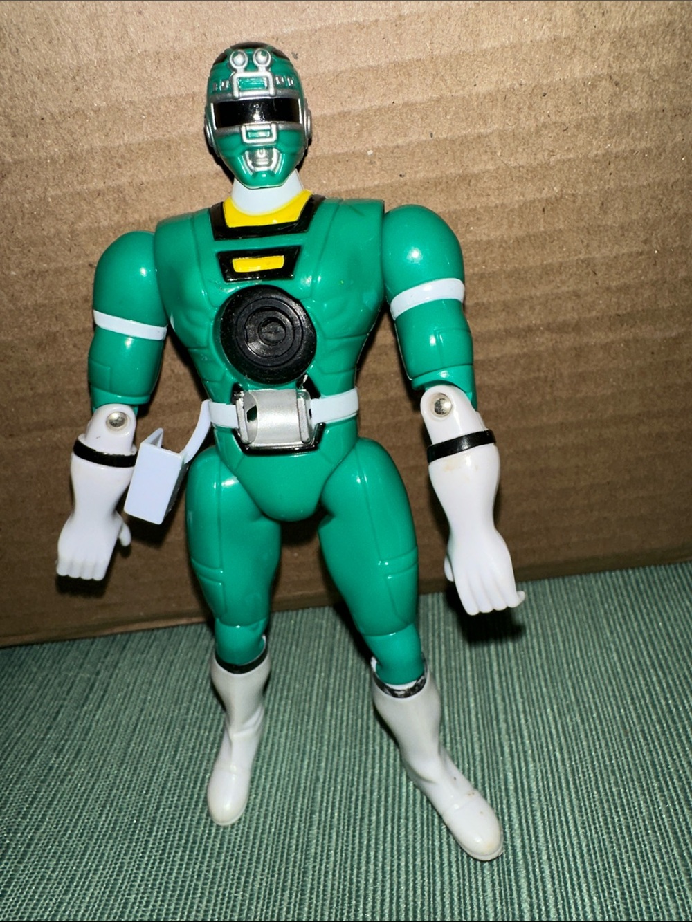 Vintage Bandai Green Power Rangers Turbo Shifter action figure (1997)